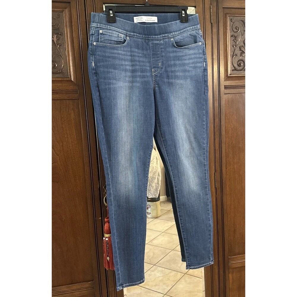 Signature by Levi Strauss Shaping Pull-On Super Skinny Jeans Blue Denim Stretch